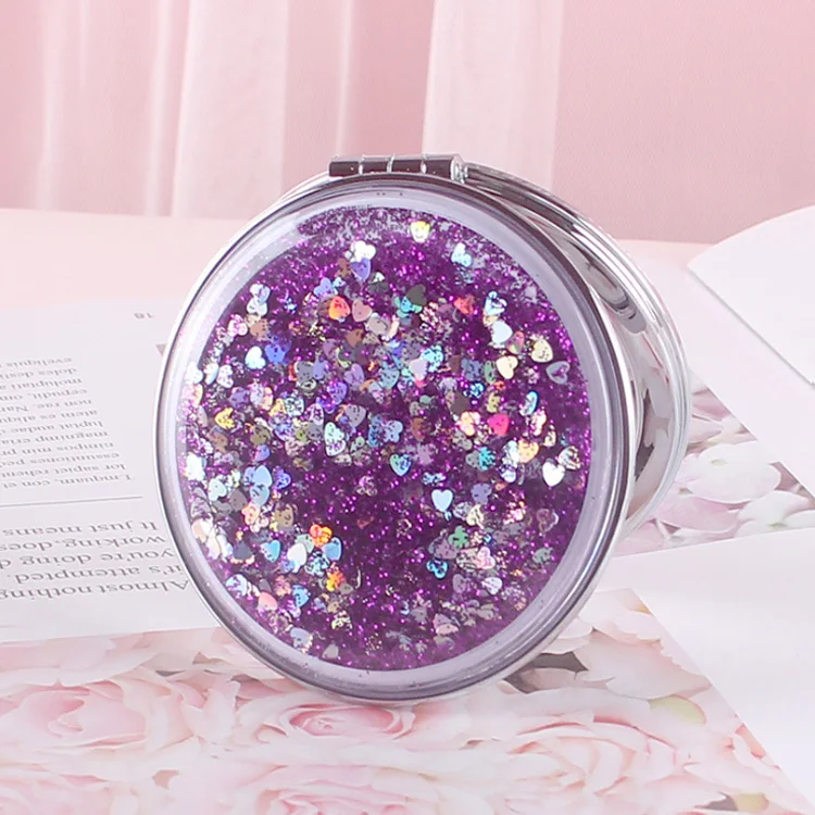 

Wholesale small mini compact pocket mirror double sides folding cosmetic makeup compact mirrors in bulk, Silver