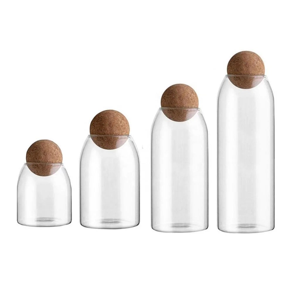 

Borosilicate Glass Storage Jar with Cork Ball for sales