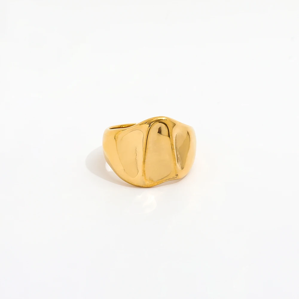 High End Tarnish Free PVD 18K Gold Plated Irregular  Rings Stainless Steel Rings for Women Gold Plated Jewelry