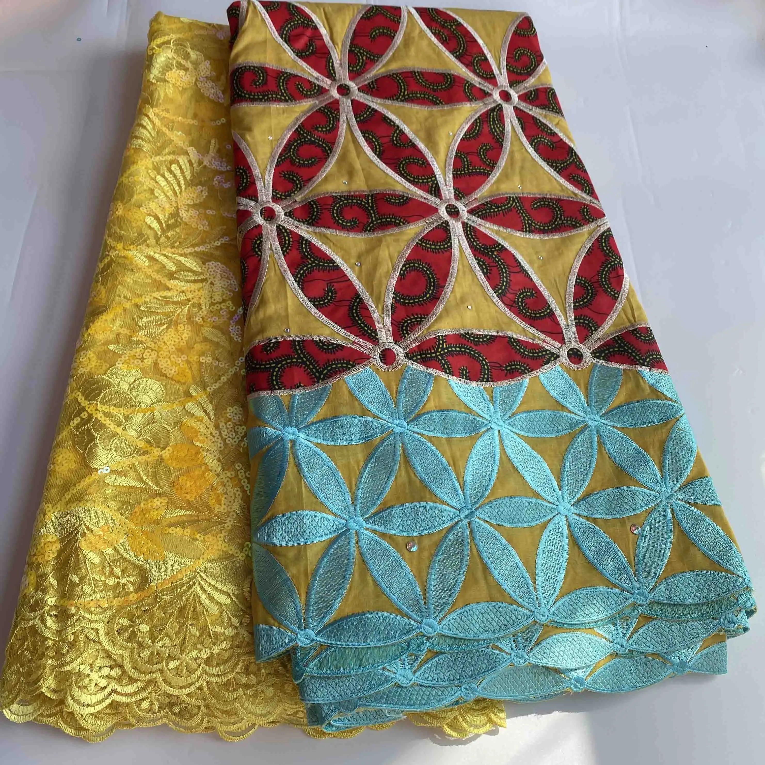 

2021 New coming cotton African Embroidery Heavy Cotton Big Swiss Voile Lace Fabric Austria With Stones, Peach,teal