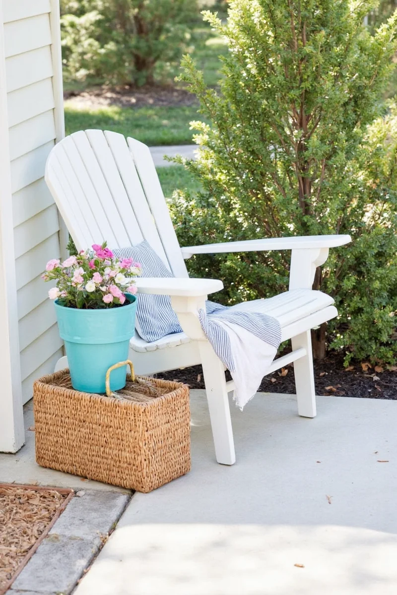 Complete spring front porch setup