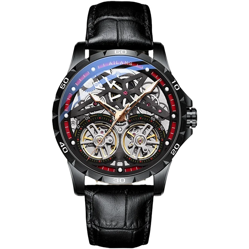 

Dropshipping OEM Men Fashion Watches Double Tourbillon Automatic Self-Wind Mechanical Luxury Watch Waterproof Sport Wristwatch, Shown