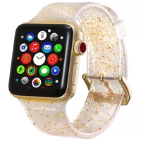 

for Apple Watch Band 38mm 42mm Strap Bling Stylish Glitter Jelly TPU replacement for iwatch series 4 3 2