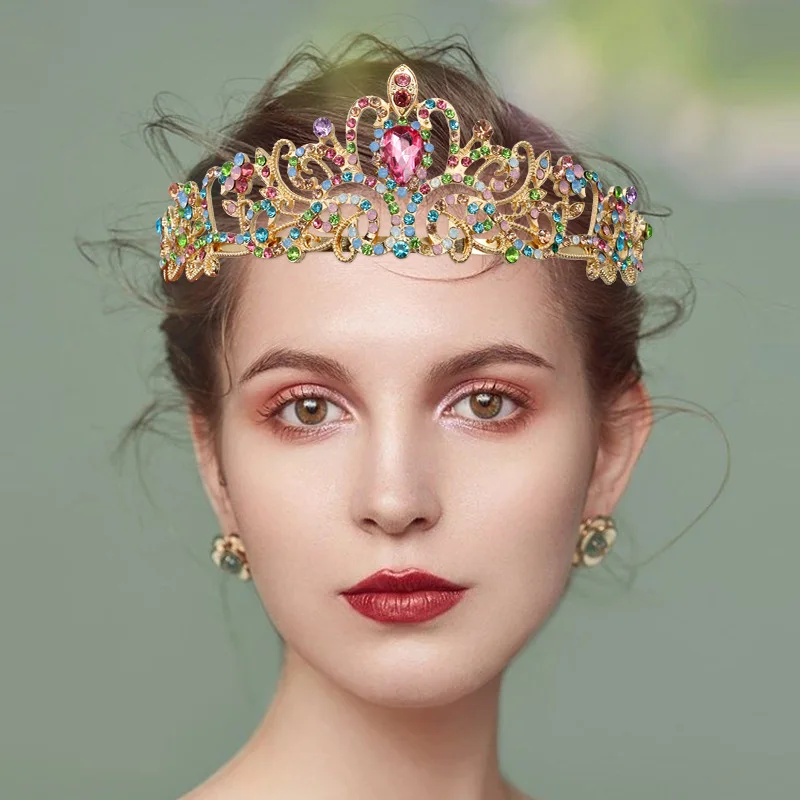 

Silver Tiara for Women Pink Crystal Tiaras and Tiaras for Girls Elegant Crown Combs Princess Crown Headwear Bridal Crown