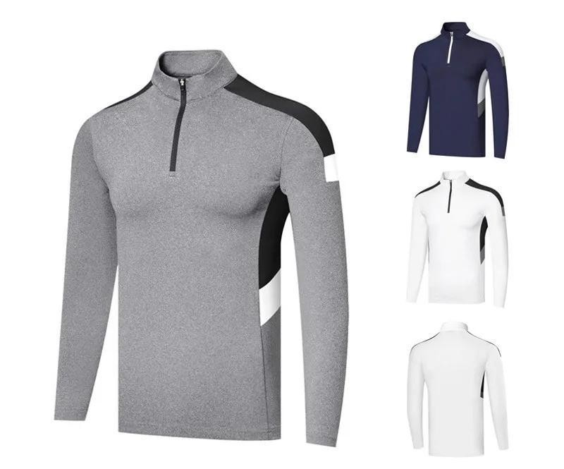 

High Quality 85% Polyester 15% Spandex Custom Printing Mens Quarter Zip Pullover Slim Fit Lightweight Men Gym Clothes