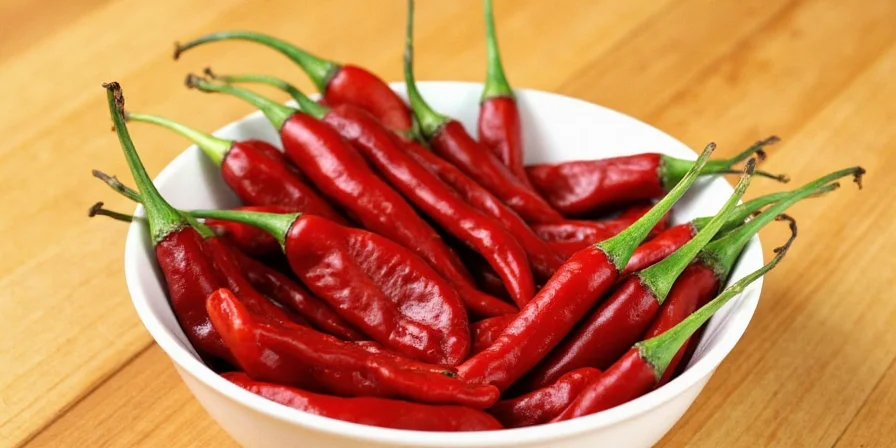 Dried Chilies Hanging in a Kitchen