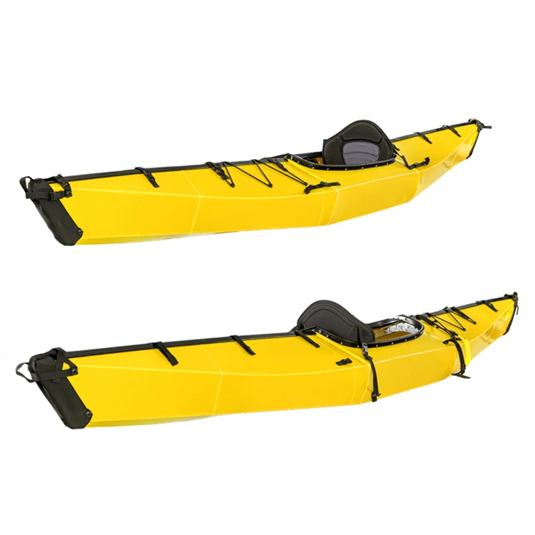 

Terrvent Kayak Factory Cheap Price 13ft Single 2021 New Fishing Foldable Kayak Boat with Paddle life jacket manufacture for sale