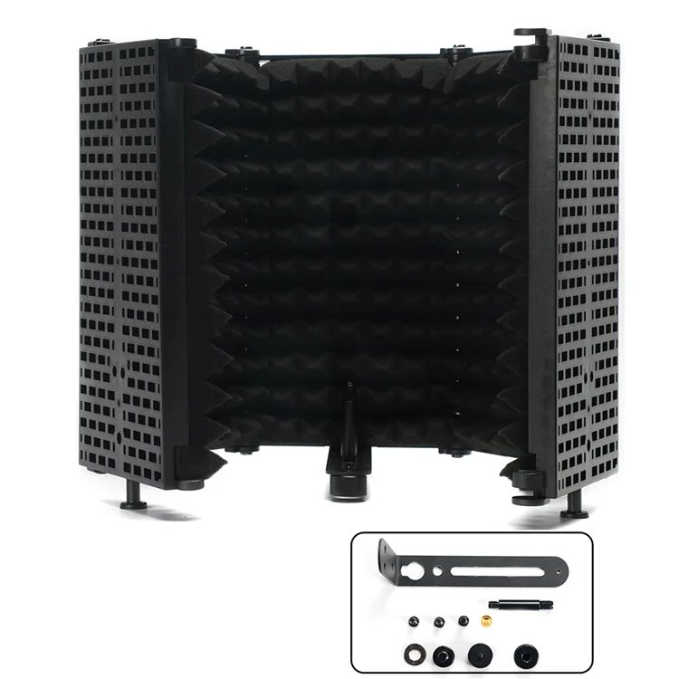 

BMG Plastic 5 Doors Studio Microphone Sound Acoustic Isolation Shield Absorb Studio Panel, Black