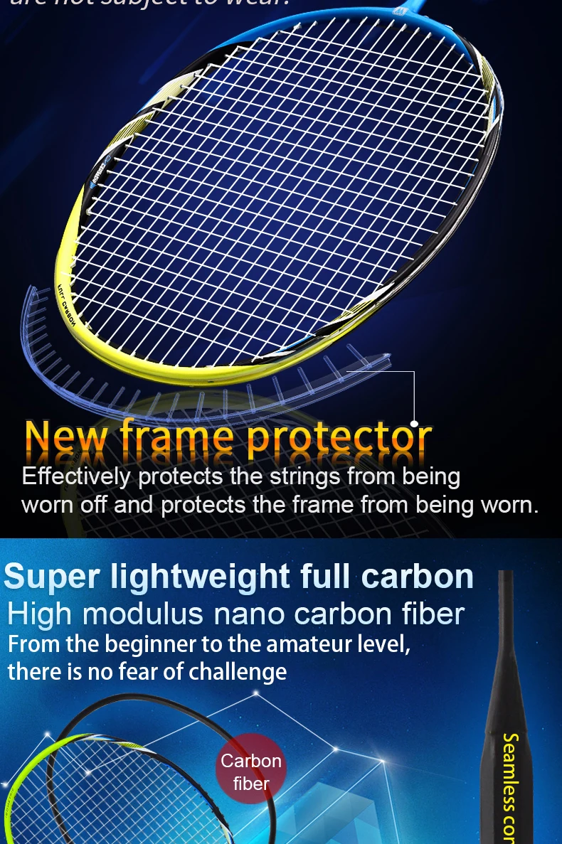 Whizz Custom Full Carbon Badminton Rackets Y5y6 Racket Sets For Sale