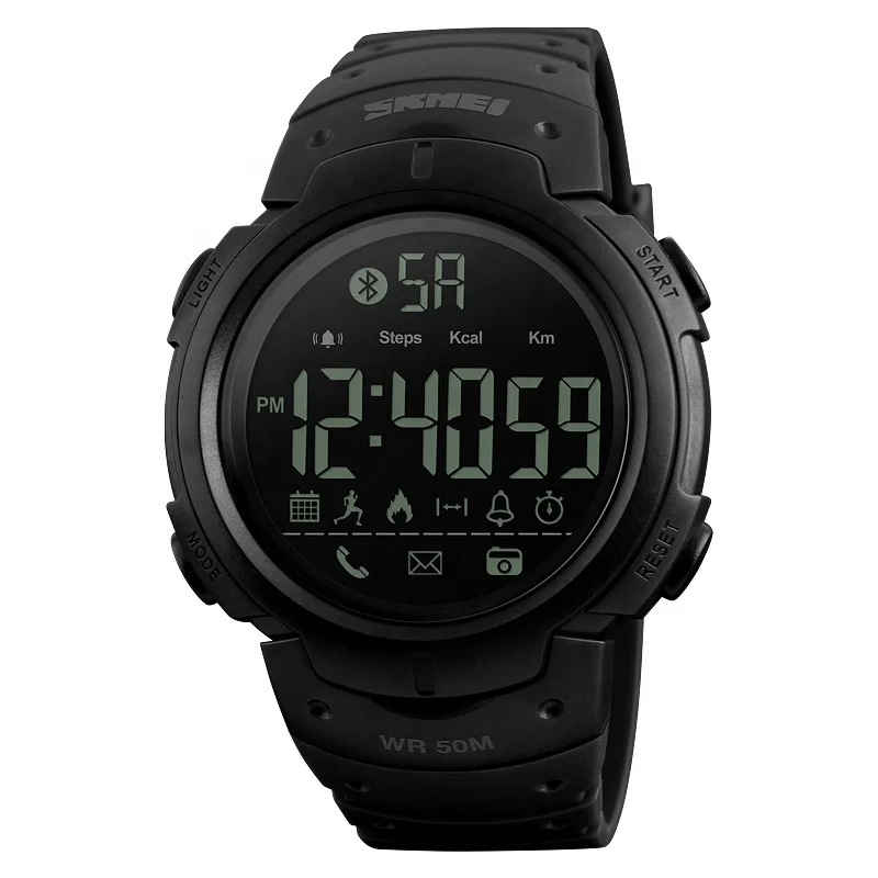 

Skmei 1301 Men Digital Wristwatch Fashion Led Display Double Time Silicone Band Sport Digital Watch, Black and green