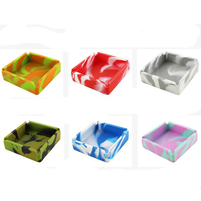 

silicone Tobacco Ashtray bag solid color camouflage colors vs rolling tray grinder, Mix