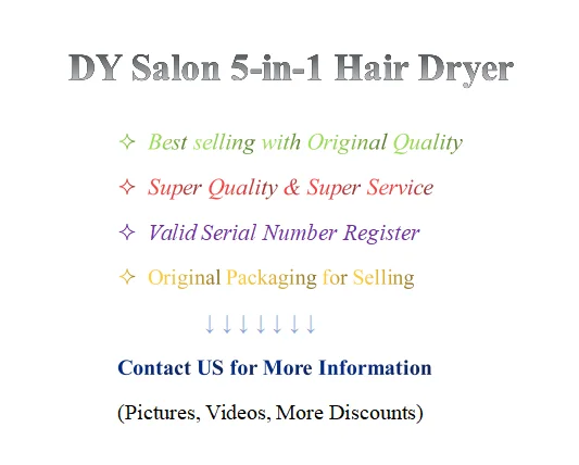 

Best Quality Version Salon Dy Sp Hair Dryer With Accessories For Dy Hair Dryer Hairdryer HD 07 08, Customized color