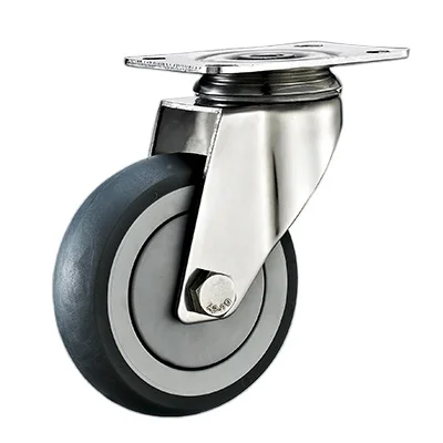 
environmental material high quality stainless steel medium duty caster wheels round TPR caster 