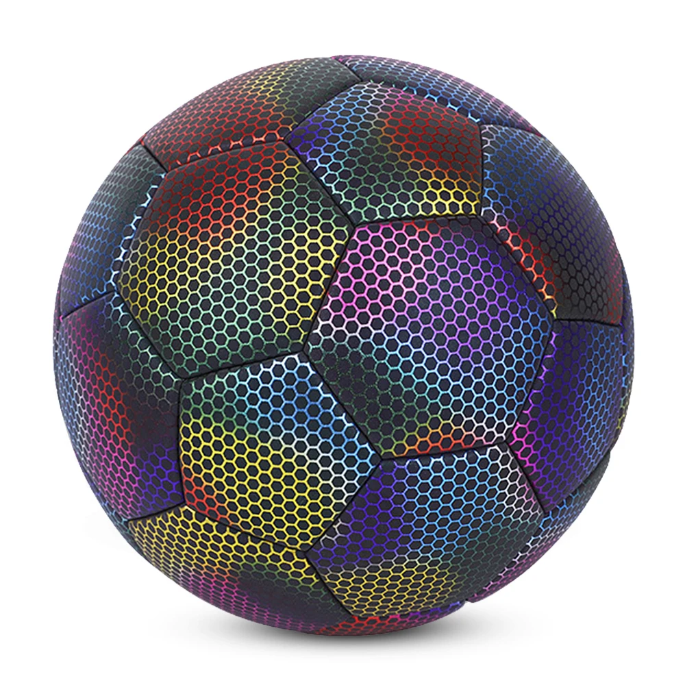 

RTS Glowing reflective holographic soccer ball light up footballs luminous soccer ball factory outlet factory outlet cheap, Customize color