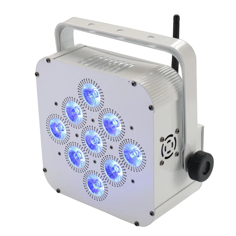 9pcs 18w rgbwauv flat led par light 6in1 battery powered wireless dmx uplights professional for wedding