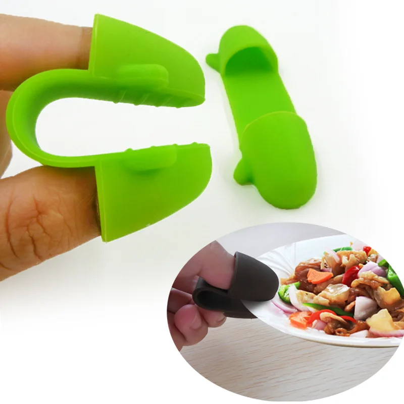 

Heat Resistant Kitchen Cooking Silicone Finger Protector Pinch Grips Clip Mini Anti-Scald Gloves Glove For Oven, Any color can be customized