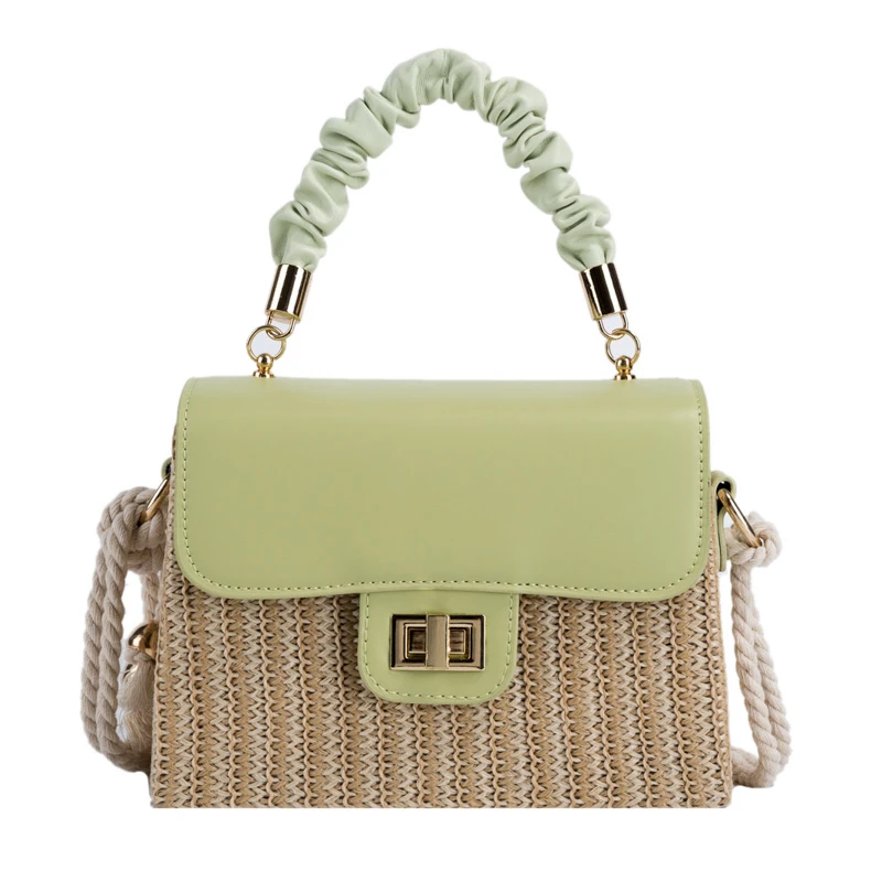 

hot sale new straw beach tote rope shoulder crossbody handbag small straw bags