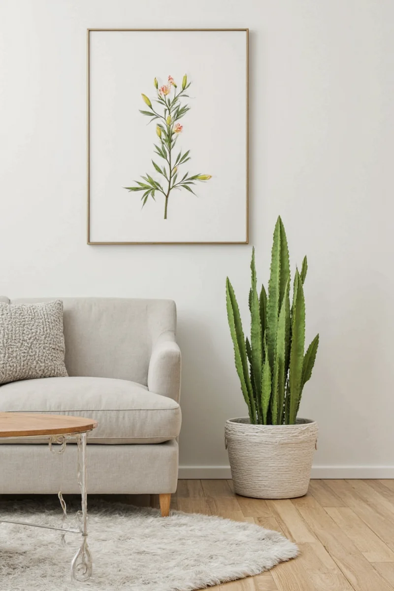 Lily patterned curtains in a sunroom