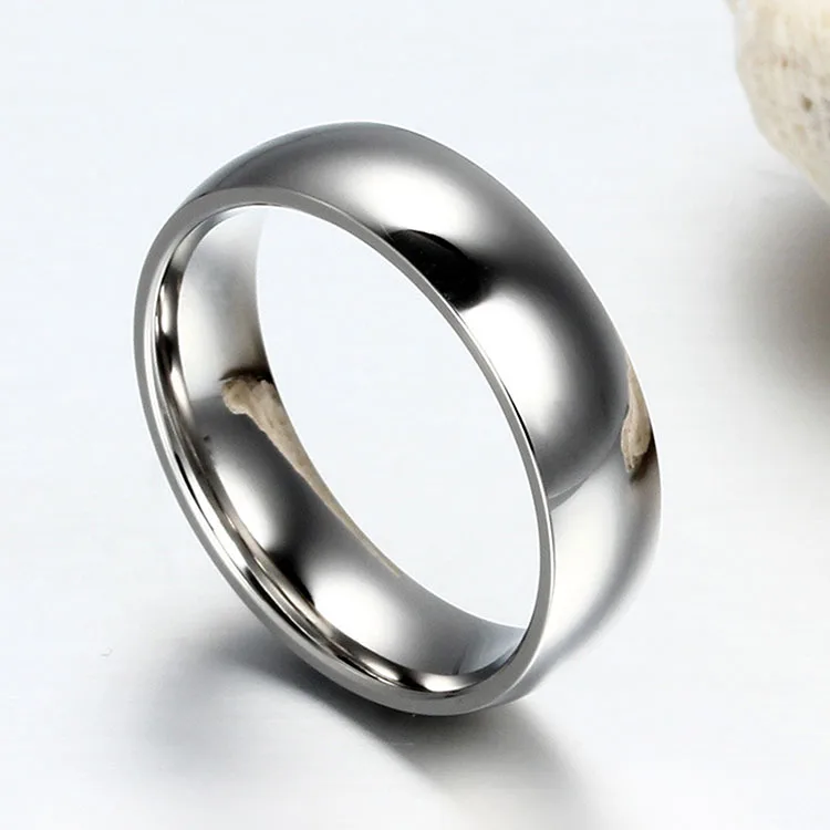 

European and American Fashion Classic Style 6mm Inner and Outer Ball Stainless Steel Ring, 3 colors or custom