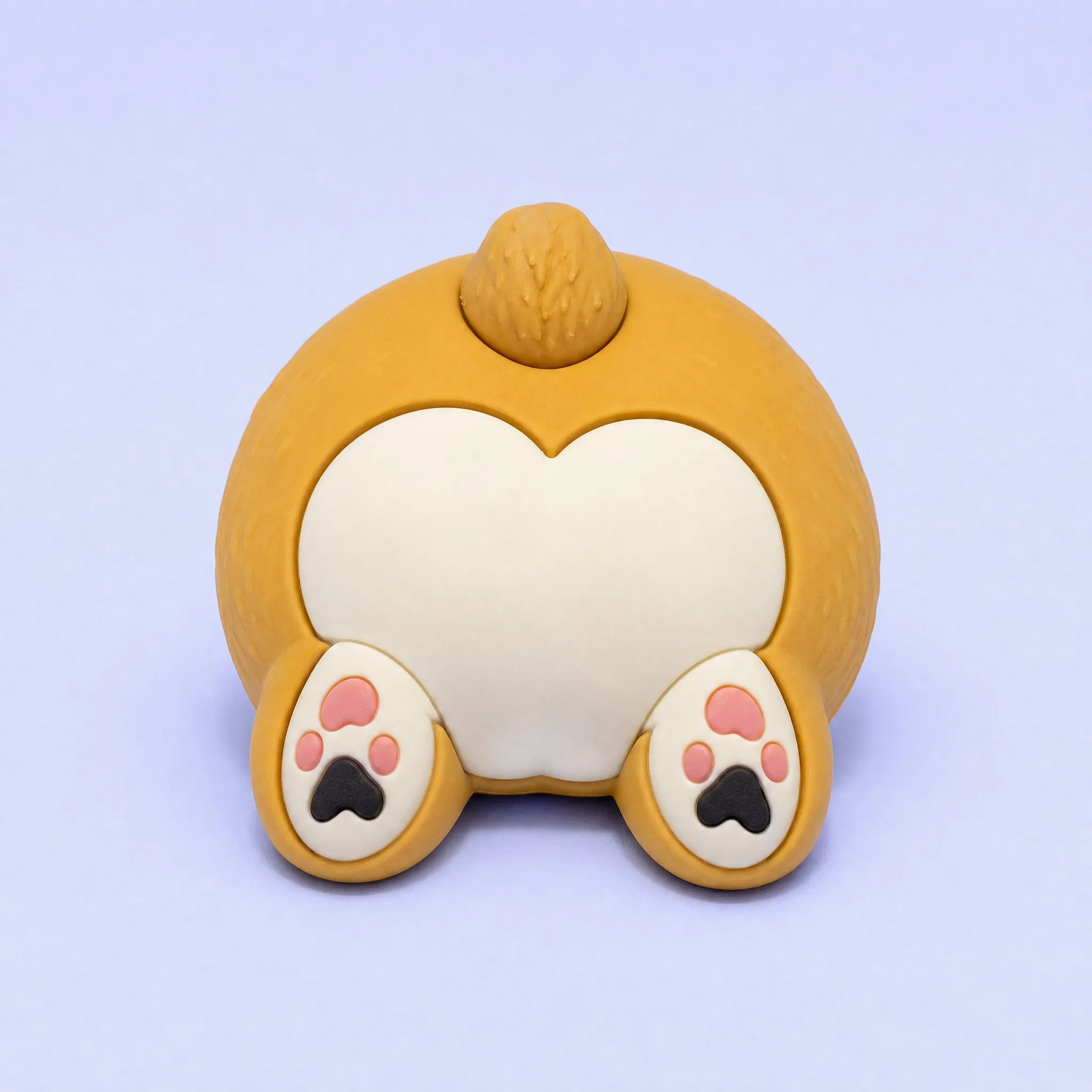 Fluffy Round Corgi Hamster Butt PVC Magnet with Fluffy Tail and Heart-Shaped Bum