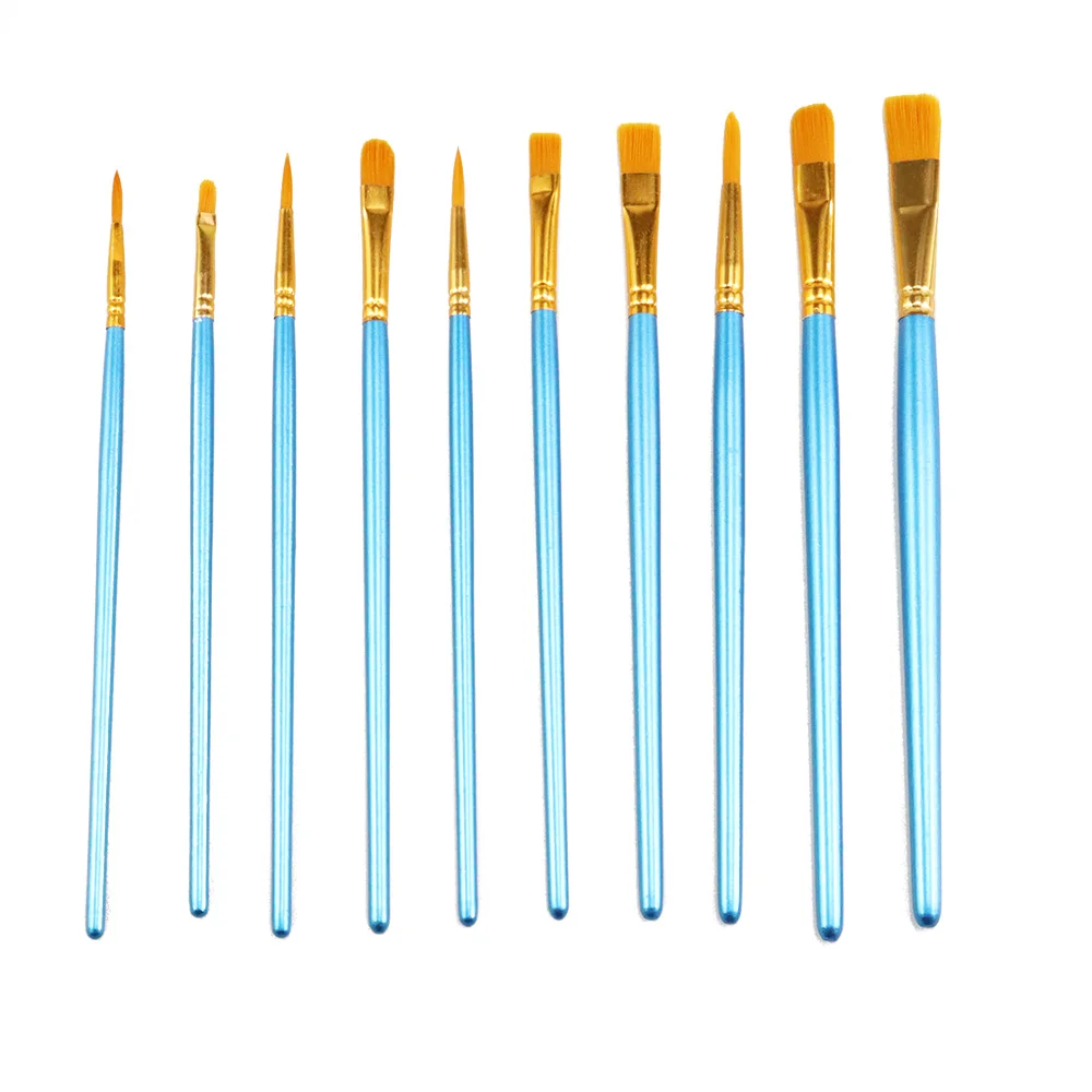 

10PCS Nylon Hair Watercolor Paint Brush Acrylic Oil Painting Brushes Drawing Art Supplies Artist Paint Brush Set