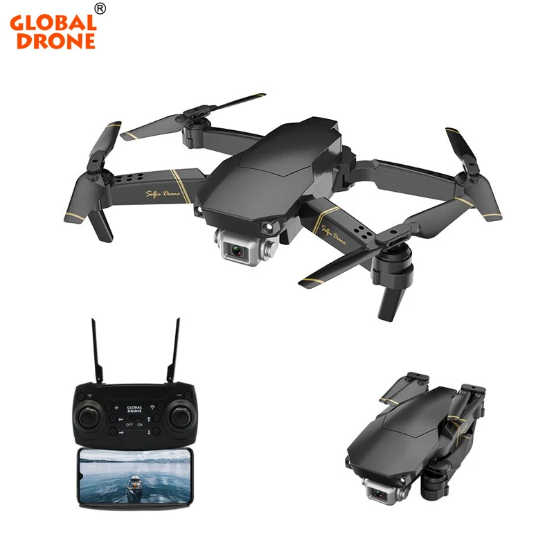 

Global Drone Quadcopter GD89 With Camera HD Radio Control Toys FPV Wifi UFO Drone Mavic Drone with Long Time Flight, Black