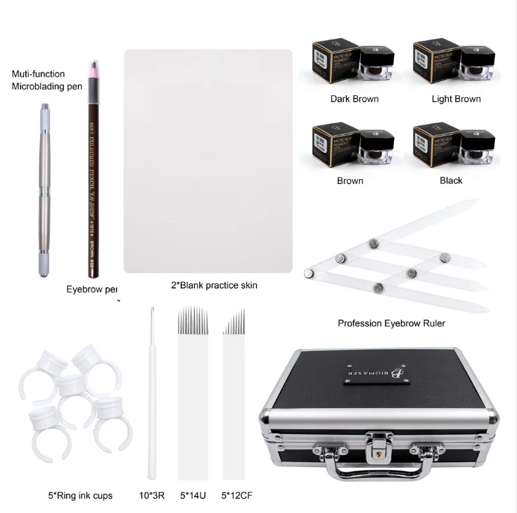 

Professional Biomaser Microblading Eyebrow Embroidery Beginner Tattoo Kit For Permanent Makeup