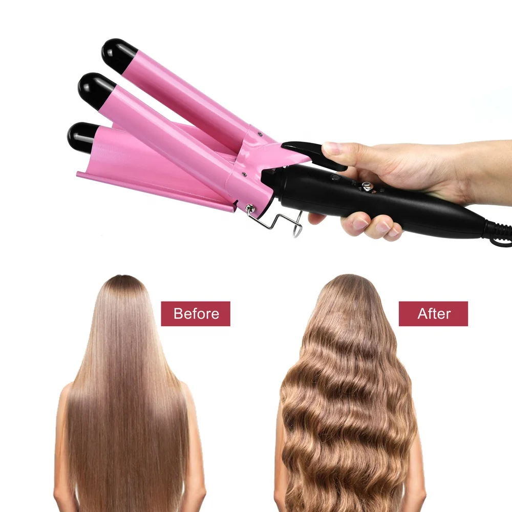 

Professional Salon Wavy 3 Barrels Iron Automatic Perm Splint Ceramic Styling Tools Hair Styler Wand Hair Waver Hair Curler