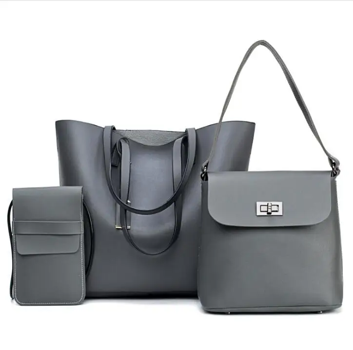 

High quality hot sell bag 3 in 1PU leather Ladies Handbag Set, Customizable
