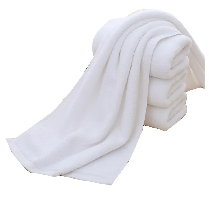 70*140cm 100% Cotton Hotel Bath Towels for Adults 400g Water Absorption Soft White Bath Towel for Disposable Hotel Towel