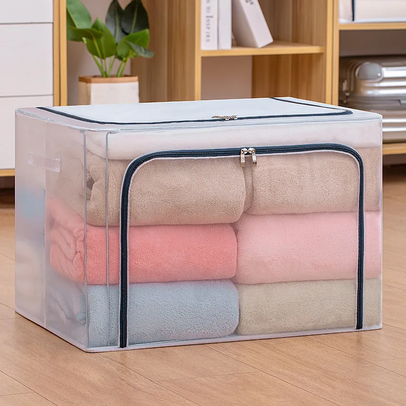 

Foldable Clear Nylon Mesh PVC Clothes Storage Box Toy & Quilt Storage Case