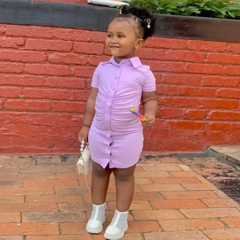 

RTS Summer American hot foreign trade children's clothing new 2022 girls' light purple dress ins style spring fashion, As picture