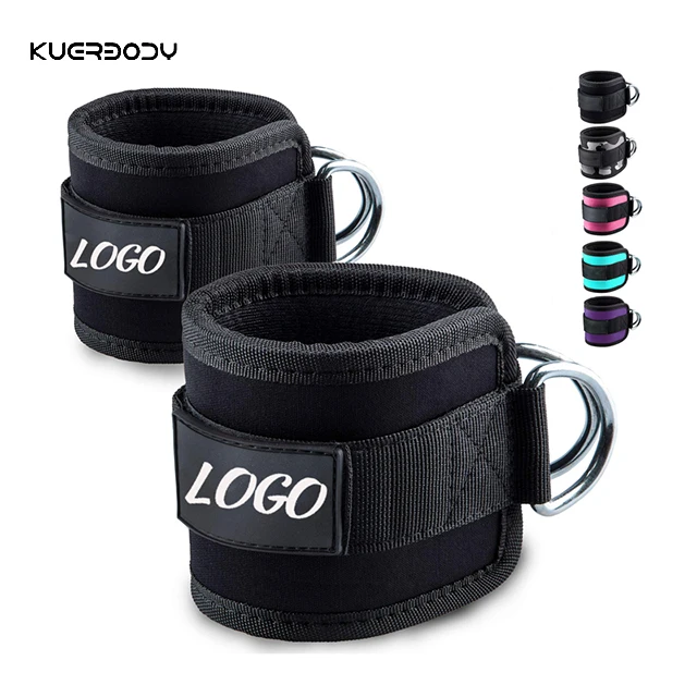 

Gym Fitness Hip Band With Padded Cable Ankle Straps For Cable Machine, Customized color