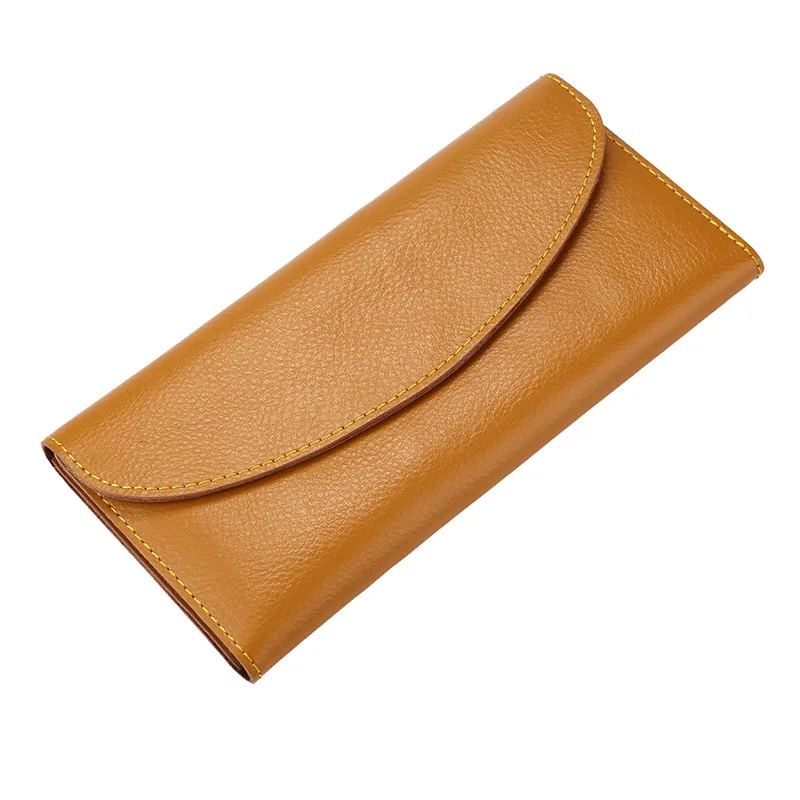 

2021 hot style Real cowhide simple style long wallets waterproof fashionable purse, As pic