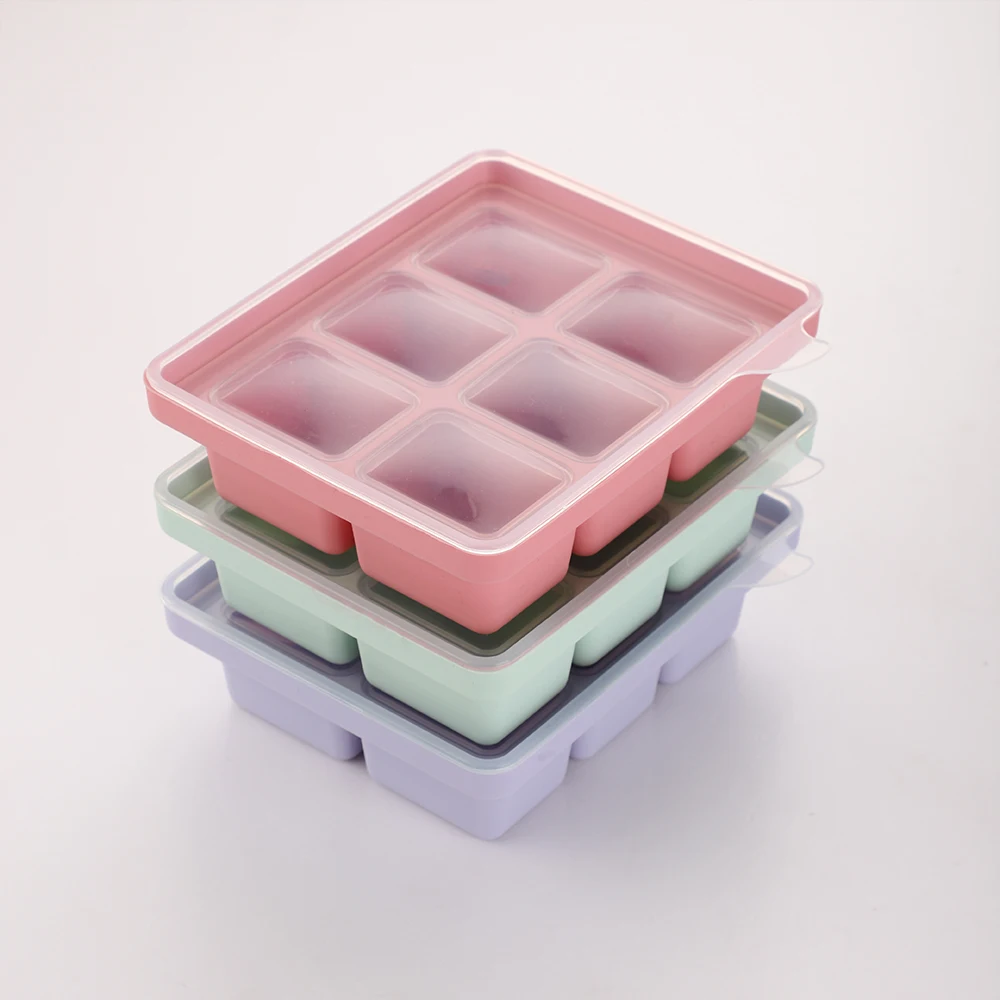 

Multifunctional safety silicone baby food storage container freezer tray cup cake mold