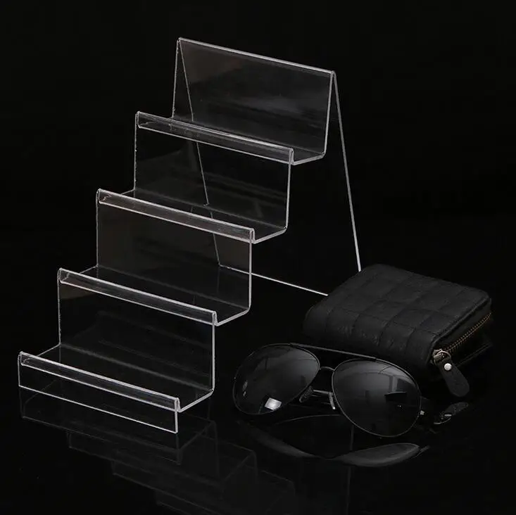 

New Fashion Acrylic Transparent Sunglasses Display Shelf for Glasses Mobile Wallet Rack Multilayers Cellphone