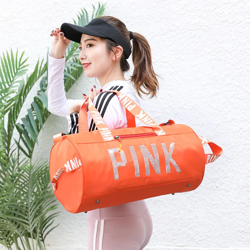 

2020 Custom Logo Outdoor Sports Bag Men Sequins gym Bag With Shoe Compartment