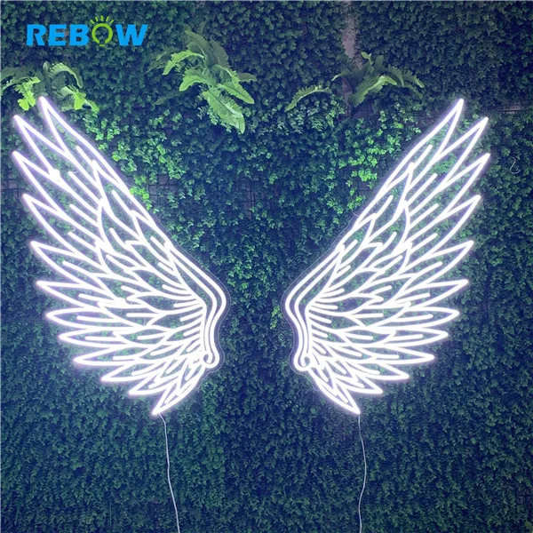 LED Illuminated Logo Acrylic Wing Love Wedding Custom Neon Signs Word Lights for Home and Bar