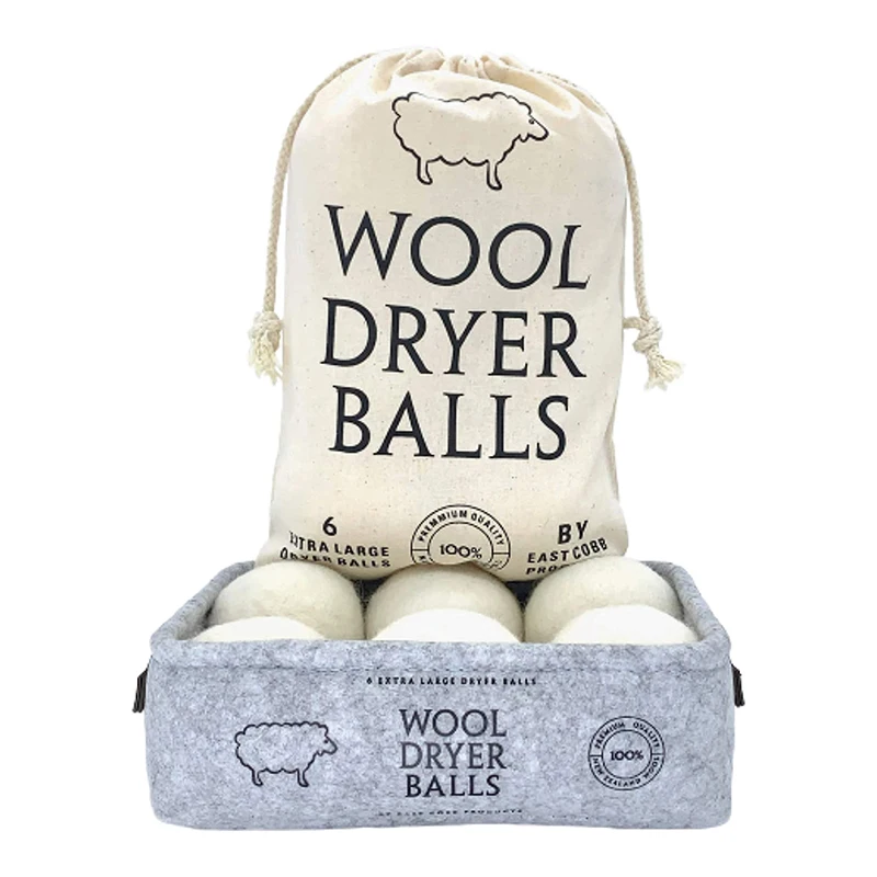 

Wholesale handmade 2.4 inch organic wool laundry dryer balls with box package