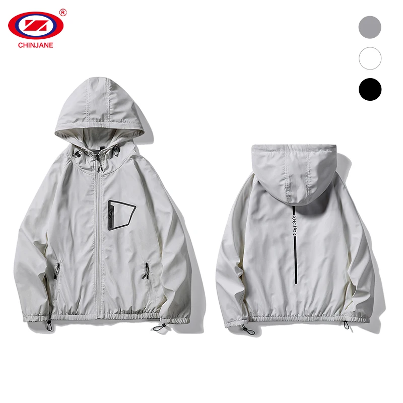 

Hooded Mens Windbreaker Athletic Light Sport Jacket