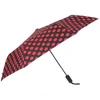 China hot products pongee polka dot rainproof 3 folded automatic umbrella