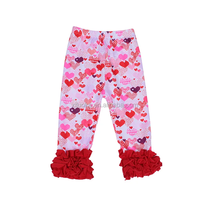 

Latest Milk Silk Pattern Baby Girl Leggings Wholesale Kids Valentine's Heart Icing Pants, Picture