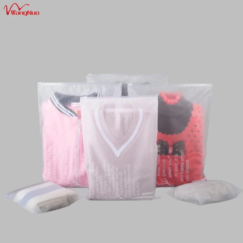 

17 X 25 cm Low MOQ custom printing frosted CPE bikini underwear storage zip bags