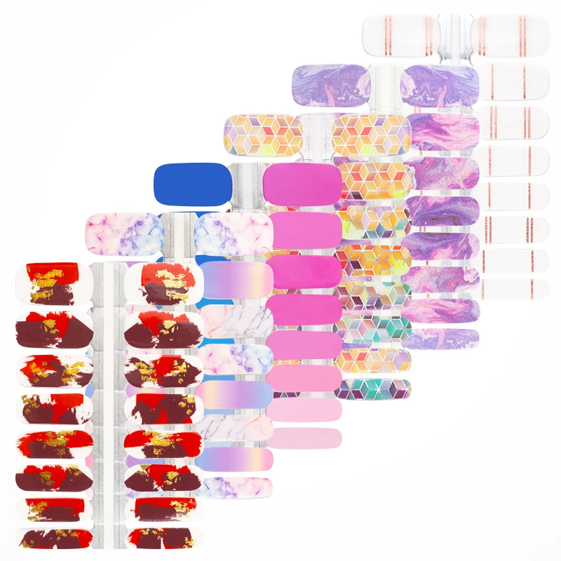 

Huizi Factory Supplies Glitter color Gel Nail Polish wrap Sticker