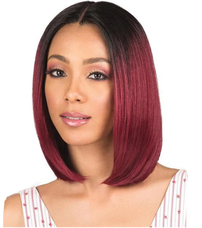 

14 inch' bob head wig American wig ladies black short straight hair bob head chemical fiber wig