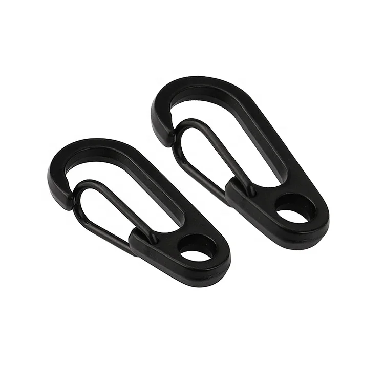 

3 Colors Wholesale 30mm Long Keychain Tool Black Small Carabiner Clip Mini Snap Hook in Stock, Black, grey or silver in stock