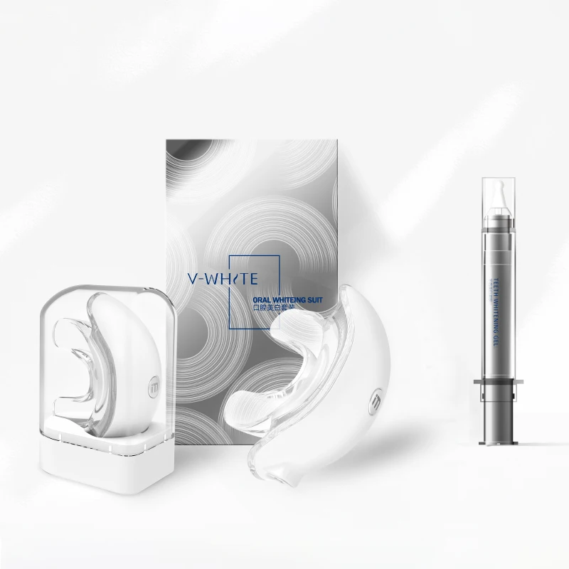 

2022 new Teeth Whitening set Private Logo home portable wireless Dental Bleaching LED Light 3 Syringe kits