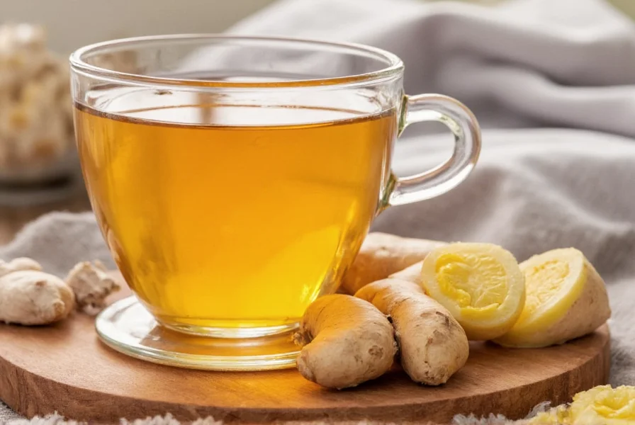 Fresh ginger root being grated into a teapot with steam rising