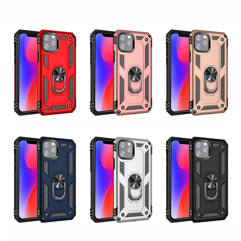 

Metal Ring Car Holder Armor cover Hybrid Tpu+plastic Phone case For iphone 11 pro max
