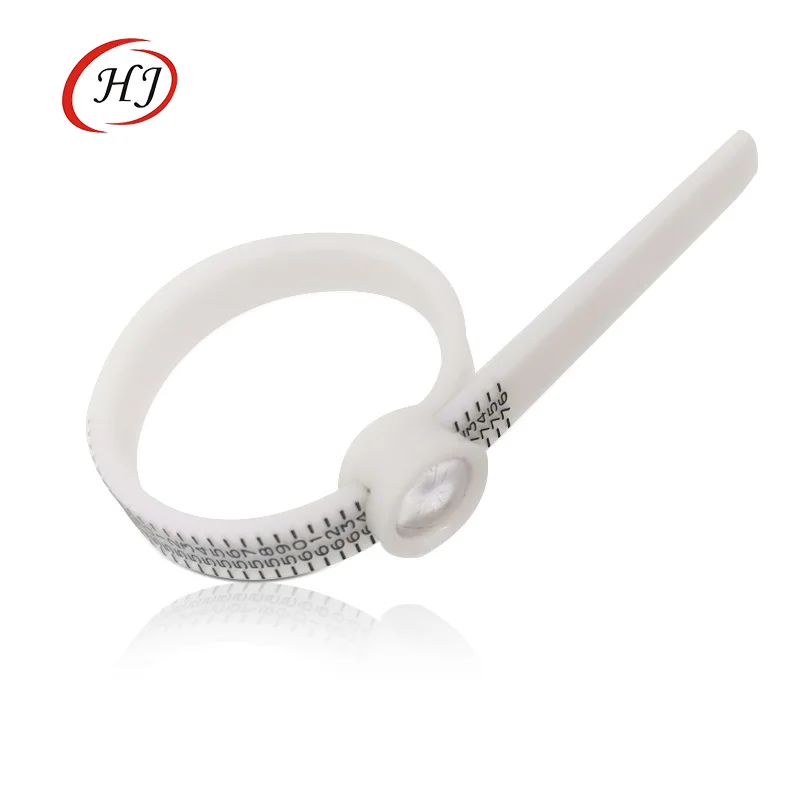 

Jewelry Making Tools Euro Plastic Finger Measuring Sizer Plastic Ring Gauge Ring Sizer With Loupe Manifier, White